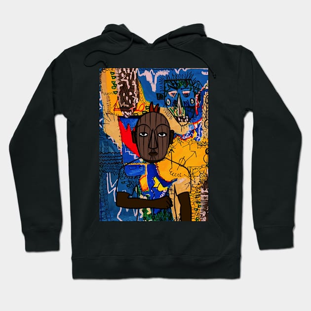 Dark Street Art Male Character with Basic Mask and Dark Eyes Hoodie by Hashed Art